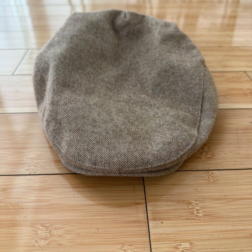 Jangoul Wool Academia Ivy League Newsboy Flat Cap Hat 56CM Tan Brown